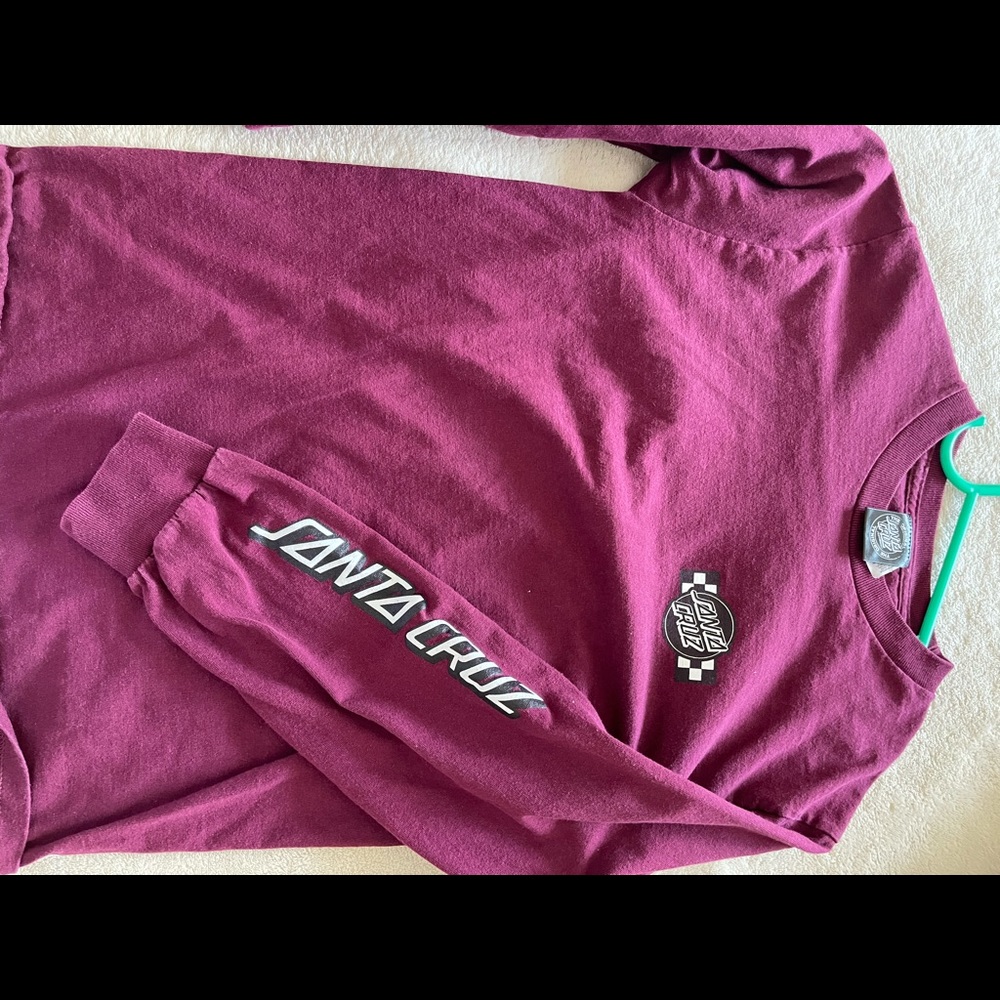 maroon long sleeve santa cruz shirt
